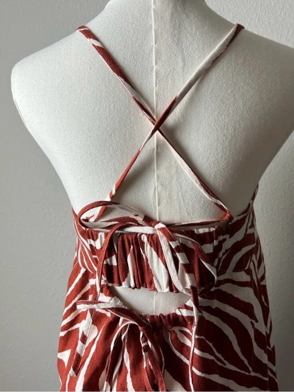 banana republic linen mini dress brown zebra print